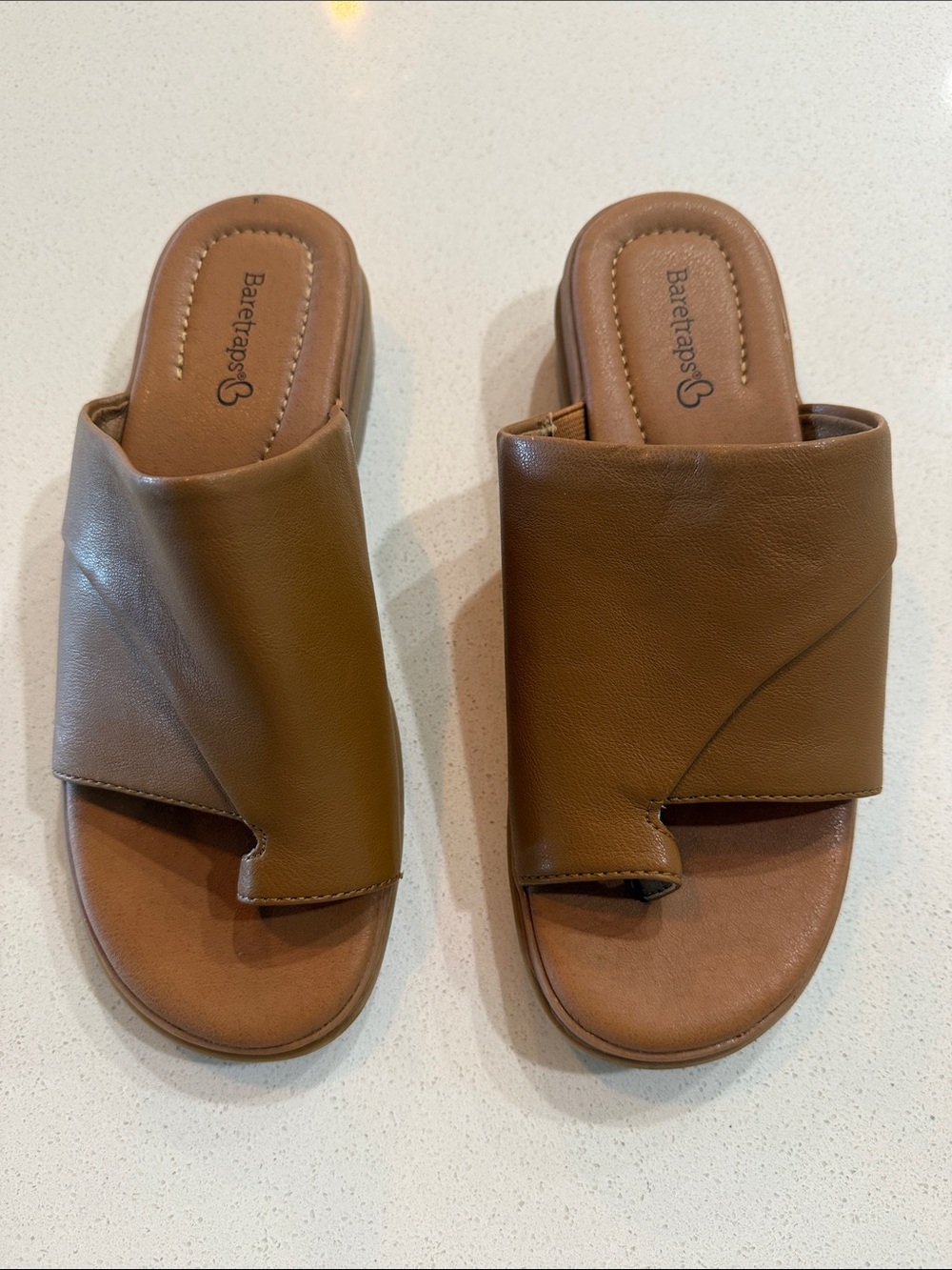 BareTraps Brown Slide Sandals - Women Size 6